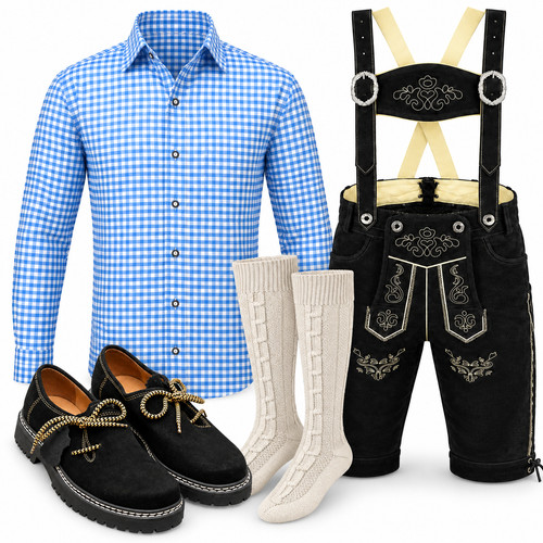 Herren trachten set - herren, schwarz