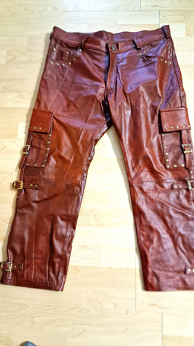Echtlederhose braun cargo - braun,