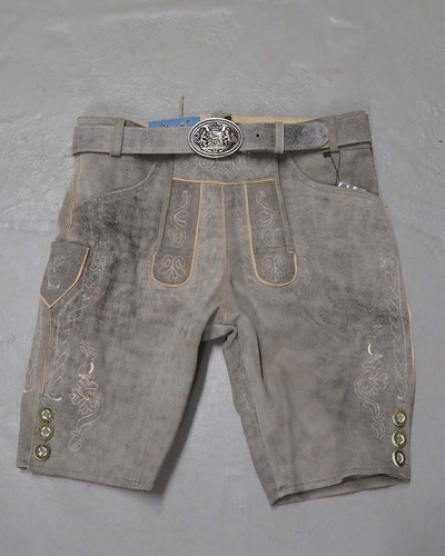 Kurze lederhose hellgrau - lederhose,