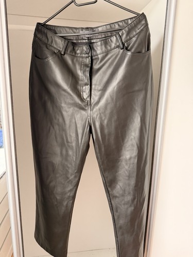 Damen kunstlederhose schwarz - damen,