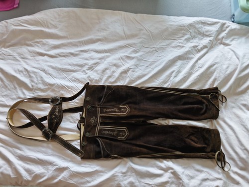 Echte rehbock lederhose gr90 - rehbock,